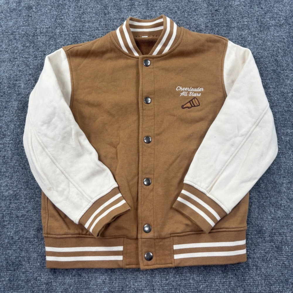 Uniqlo Varsity Jacket‎ 7-8 Brown White Cheerleader All Stars Kids